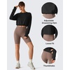 image:imageG4Free Lightbreeze Drawstring Hem UPF 50 Sun Shirts Women  Crop Long Sleeve Workout Tops Quick Dry Running HikingBlack
