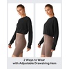 image:imageG4Free Lightbreeze Drawstring Hem UPF 50 Sun Shirts Women  Crop Long Sleeve Workout Tops Quick Dry Running HikingBlack