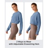 image:imageG4Free Lightbreeze Drawstring Hem UPF 50 Sun Shirts Women  Crop Long Sleeve Workout Tops Quick Dry Running HikingDusty Blue