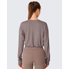 image:imageG4Free Lightbreeze Drawstring Hem UPF 50 Sun Shirts Women  Crop Long Sleeve Workout Tops Quick Dry Running HikingGray Lilac