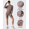 image:imageG4Free Lightbreeze Drawstring Hem UPF 50 Sun Shirts Women  Crop Long Sleeve Workout Tops Quick Dry Running HikingGray Lilac