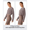image:imageG4Free Lightbreeze Drawstring Hem UPF 50 Sun Shirts Women  Crop Long Sleeve Workout Tops Quick Dry Running HikingGray Lilac