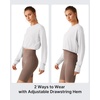 image:imageG4Free Lightbreeze Drawstring Hem UPF 50 Sun Shirts Women  Crop Long Sleeve Workout Tops Quick Dry Running HikingWhite
