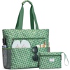 image:imageG4Free Beach Bag Waterproof Sandproof Beach Tote Bag Large Capacity Foldable for WomenGreen Pattern
