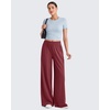 image:imageG4Free Chillwhisp Lightweight Flowy Wide Leg Pants Women Elastic Waist Palazzo Pants Summer Beach VacationWine Red