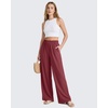 image:imageG4Free Chillwhisp Lightweight Flowy Wide Leg Pants Women Elastic Waist Palazzo Pants Summer Beach VacationWine Red