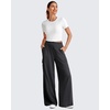 image:imageG4Free Chillwhisp Lightweight Wide Leg Cargo Pants Women Elastic Waist Flowy Palazzo Pants for Casual TravelBlack
