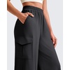 image:imageG4Free Chillwhisp Lightweight Wide Leg Cargo Pants Women Elastic Waist Flowy Palazzo Pants for Casual TravelBlack