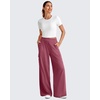 image:imageG4Free Chillwhisp Lightweight Wide Leg Cargo Pants Women Elastic Waist Flowy Palazzo Pants for Casual TravelBurgundy