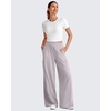 image:imageG4Free Chillwhisp Lightweight Wide Leg Cargo Pants Women Elastic Waist Flowy Palazzo Pants for Casual TravelChrim Gray