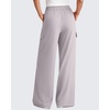image:imageG4Free Chillwhisp Lightweight Wide Leg Cargo Pants Women Elastic Waist Flowy Palazzo Pants for Casual TravelChrim Gray
