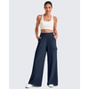 image:imageG4Free Chillwhisp Lightweight Wide Leg Cargo Pants Women Elastic Waist Flowy Palazzo Pants for Casual TravelDark Navy