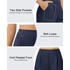 image:imageG4Free EverGoing Dressy Casual Shorts for Women 5 High Waisted Summer Lounge Pleated Shorts with PocketsDark Navy Pinstripe