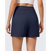image:imageG4Free EverGoing Dressy Casual Shorts for Women 5 High Waisted Summer Lounge Pleated Shorts with PocketsDark Navy Pinstripe