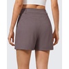 image:imageG4Free EverGoing Dressy Casual Shorts for Women 5 High Waisted Summer Lounge Pleated Shorts with PocketsTaupe Pinstripe