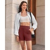 image:imageG4Free EverGoing Womens Casual Shorts High Waisted 4  5 Comfy Shorts with Pockets for Yoga Workout LoungeDark Burgundy