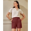 image:imageG4Free EverGoing Womens Casual Shorts High Waisted 4  5 Comfy Shorts with Pockets for Yoga Workout LoungeDark Burgundy