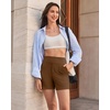image:imageG4Free EverGoing Womens Casual Shorts High Waisted 4  5 Comfy Shorts with Pockets for Yoga Workout LoungeDark Coffee