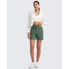 image:imageG4Free EverGoing Womens Casual Shorts High Waisted 4  5 Comfy Shorts with Pockets for Yoga Workout LoungeDark Forest Green