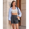 image:imageG4Free EverGoing Womens Casual Shorts High Waisted 4  5 Comfy Shorts with Pockets for Yoga Workout LoungeDark Grey