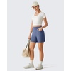 image:imageG4Free EverGoing Womens Casual Shorts High Waisted 4  5 Comfy Shorts with Pockets for Yoga Workout LoungeDenim Blue