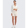image:imageG4Free EverGoing Womens Casual Shorts High Waisted 4  5 Comfy Shorts with Pockets for Yoga Workout LoungeIvory