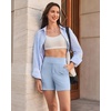 image:imageG4Free EverGoing Womens Casual Shorts High Waisted 4  5 Comfy Shorts with Pockets for Yoga Workout LoungeLight Denim