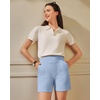 image:imageG4Free EverGoing Womens Casual Shorts High Waisted 4  5 Comfy Shorts with Pockets for Yoga Workout LoungeLight Denim
