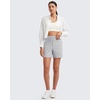 image:imageG4Free EverGoing Womens Casual Shorts High Waisted 4  5 Comfy Shorts with Pockets for Yoga Workout LoungeLight Gray