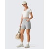 image:imageG4Free EverGoing Womens Casual Shorts High Waisted 4  5 Comfy Shorts with Pockets for Yoga Workout LoungeLight Gray