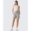 image:imageG4Free EverGoing Womens Casual Shorts High Waisted 4  5 Comfy Shorts with Pockets for Yoga Workout LoungeLight Gray