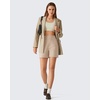 image:imageG4Free EverGoing Womens Casual Shorts High Waisted 4  5 Comfy Shorts with Pockets for Yoga Workout LoungeLight Khaki