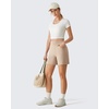 image:imageG4Free EverGoing Womens Casual Shorts High Waisted 4  5 Comfy Shorts with Pockets for Yoga Workout LoungeLight Khaki
