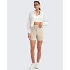 image:imageG4Free EverGoing Womens Casual Shorts High Waisted 4  5 Comfy Shorts with Pockets for Yoga Workout LoungeLight Khaki