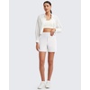 image:imageG4Free EverGoing Womens Casual Shorts High Waisted 4  5 Comfy Shorts with Pockets for Yoga Workout LoungePure White