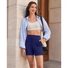 image:imageG4Free EverGoing Womens Casual Shorts High Waisted 4  5 Comfy Shorts with Pockets for Yoga Workout LoungeRoyal Blue