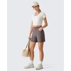 image:imageG4Free EverGoing Womens Casual Shorts High Waisted 4  5 Comfy Shorts with Pockets for Yoga Workout LoungeTaupe