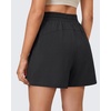 image:imageG4Free High Waisted Casual Shorts Women 35Adjustable Drawstring A Line Workout Shorts with Zip PocketsBlack