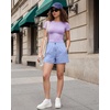 image:imageG4Free High Waisted Casual Shorts Women 35Adjustable Drawstring A Line Workout Shorts with Zip PocketsCornflower Blue