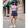 image:imageG4Free High Waisted Casual Shorts Women 35Adjustable Drawstring A Line Workout Shorts with Zip PocketsDark Navy