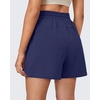 image:imageG4Free High Waisted Casual Shorts Women 35Adjustable Drawstring A Line Workout Shorts with Zip PocketsDark Navy