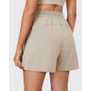 image:imageG4Free High Waisted Casual Shorts Women 35Adjustable Drawstring A Line Workout Shorts with Zip PocketsWarm Ash Gray
