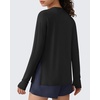 image:imageG4Free Lightbreeze UPF 50 Sun Shirts for Women  High Side Slits Long Sleeve Workout Tops Quick Dry Hiking RunningBlack