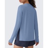 image:imageG4Free Lightbreeze UPF 50 Sun Shirts for Women  High Side Slits Long Sleeve Workout Tops Quick Dry Hiking RunningDusty Blue