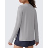 image:imageG4Free Lightbreeze UPF 50 Sun Shirts for Women  High Side Slits Long Sleeve Workout Tops Quick Dry Hiking RunningSilver Gray