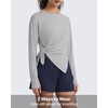 image:imageG4Free Lightbreeze UPF 50 Sun Shirts for Women  High Side Slits Long Sleeve Workout Tops Quick Dry Hiking RunningSilver Gray