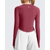 image:imageG4Free Lightbreeze Womens UPF 50 Long Sleeve Workout Tops Crop Rash Guard Quick Dry Sun Shirts Running Yoga Athletic GymBurgundy