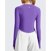 image:imageG4Free Lightbreeze Womens UPF 50 Long Sleeve Workout Tops Crop Rash Guard Quick Dry Sun Shirts Running Yoga Athletic GymDark Purple