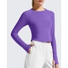 image:imageG4Free Lightbreeze Womens UPF 50 Long Sleeve Workout Tops Crop Rash Guard Quick Dry Sun Shirts Running Yoga Athletic GymDark Purple