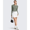 image:imageG4Free Lightbreeze Womens UPF 50 Long Sleeve Workout Tops Crop Rash Guard Quick Dry Sun Shirts Running Yoga Athletic GymGray Olive